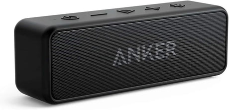 Anker Soundcore 2 Portable Bluetooth Speaker with 12W Stereo Sound, BassUp, IPX7 Waterproof, 24-Hour Playtime, Wireless Stereo Pairing, Speaker for Home, Outdoors, Travel.