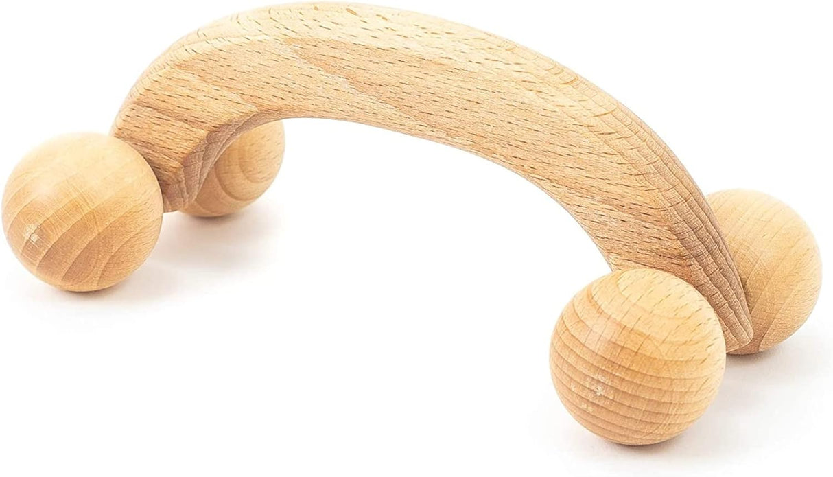 Tuuli Accessories Massage Muscle Roller Tool Massager for Back Neck Shoulder Arms Legs Body Wooden Balls 18 x 7 x 6 cm.