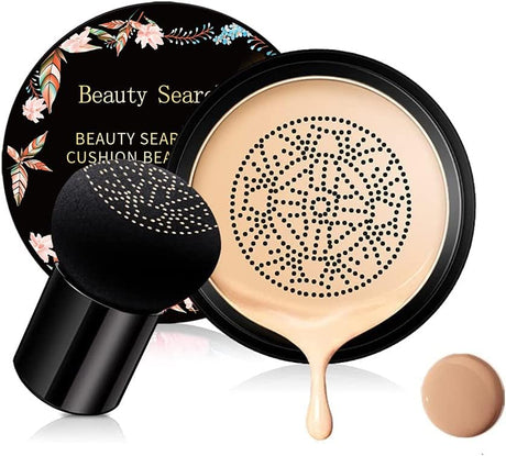 Beliky Girl Mushroom Head Air Cushion CC Cream Foundation Cover Concealer Makeup Moisturizing Brightening Pigment Liquid Foundation, Even Skin Tone Makeup Base BB (Nude).