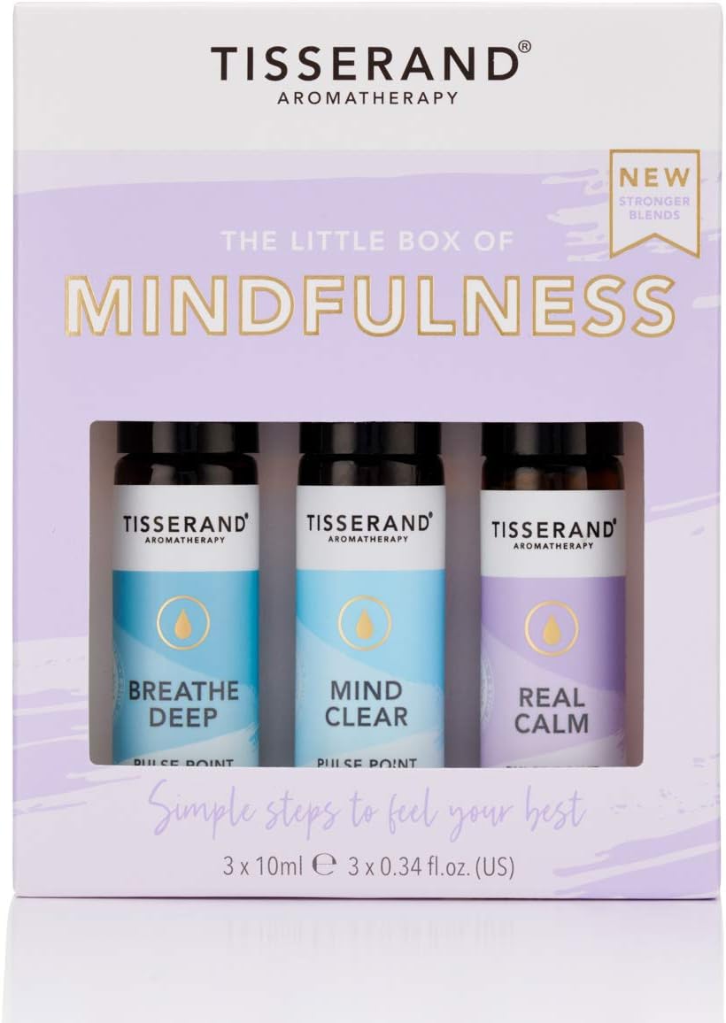 Tisserand Aromatherapy - The Little Box of Mindfulness - Breathe Deep, Mind Clear, Real Calm - 100% Natural Pure Essential Oils - 3x10ml.