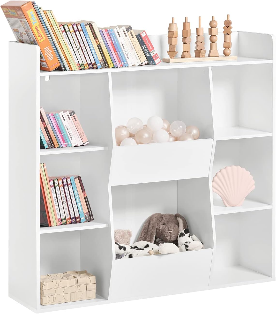 SoBuy KMB55-W, Children Kids Bookcase Book Shelf Toy Shelf Storage Display Shelf with 8 Storage Compartments.