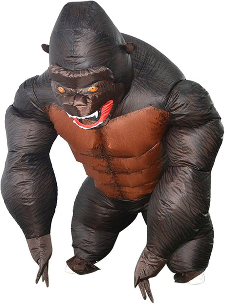 KINQUINN Gorilla Suit Inflatable Halloween Costume Game Fancy Dress Funny Jumpsuit Halloween Cosplay Inflatable Monster Costume.