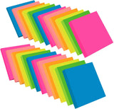 ZCZN 6 Bright Assorted Colours Sticky Notes, 76 x 76 mm, 100 Sheets/Pad, Sticky Issue is Improved, 24 Pads