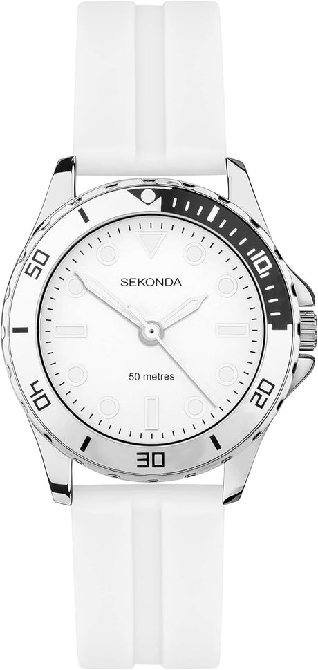 Sekonda Womens Balearic 33mm Dive Style Analogue Quartz Watch Mineral Glass 50m Water Resistant.