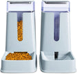 Automatic Pet Feeder Small&Medium Pets Automatic Food Feeder and Waterer Set 3.8L, Travel Supply Feeder and Water Dispenser for Dogs Cats Pets Animals (light gray).