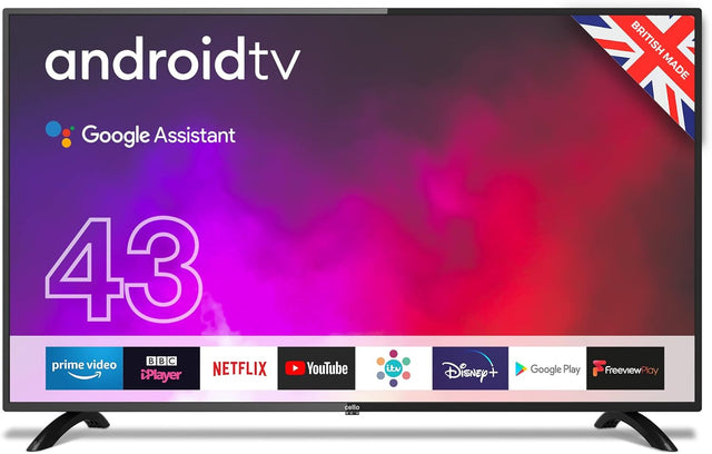 Cello Y22ZG0234 Google 43 inch Smart Android TV with Freeview Play, Google Assistant, Google Chromecast, Disney+, Netflix, Prime Video, Apple TV+, BBC iPlayer Full HD 1080p Made in the UK.