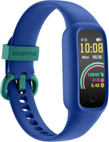 BIGGERFIVE Vigor 2 L Kids Fitness Tracker Watch for Boys Girls Ages 5-15, Activity Tracker, Heart Rate Sleep Monitor, IP68 Waterproof, Pedometer, Calorie Step Counter Watch, Blue.