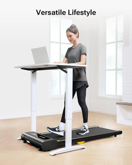 UREVO Treadmill, 2.25HP Walking pad with Double Shock Absorption, Under desk treadmill with Remote Control and LED Display, Walking treadmill with Large Running Area for Home/Office.