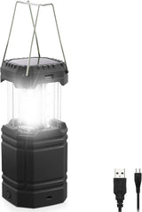 Solar Camping Lantern, Ultra Bright Collapsible Hand Crank LED Flashlight, Portable Wind Up Tent Light, USB Charging, Electronic Lamp for Outdoor and Emergencies.