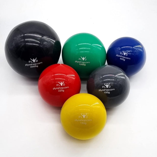 Plyoballs Set of 6 Baseball Softball Handball Training Plyo Balls Soft Sand Filled PVC Recovery Ball.