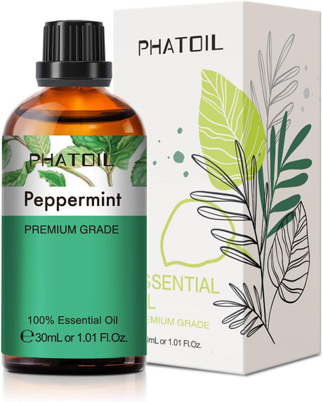 PHATOIL Peppermint Essential Oil 100ML, Pure Premium Grade Peppermint Essential Oils for Diffuser, Humidifier, Aromatherapy, Candle Making.