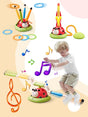 Fullware 3 in 1 Outdoor Toys Toddlers Age 3-5 - Stomp Launcher Rocket, Ring Toss Game & Rope Skipping - Remote Control & Music - 4 Levels Speed - Outdoor Game Play 8-12- Bithday Gift for Girls & Boys.