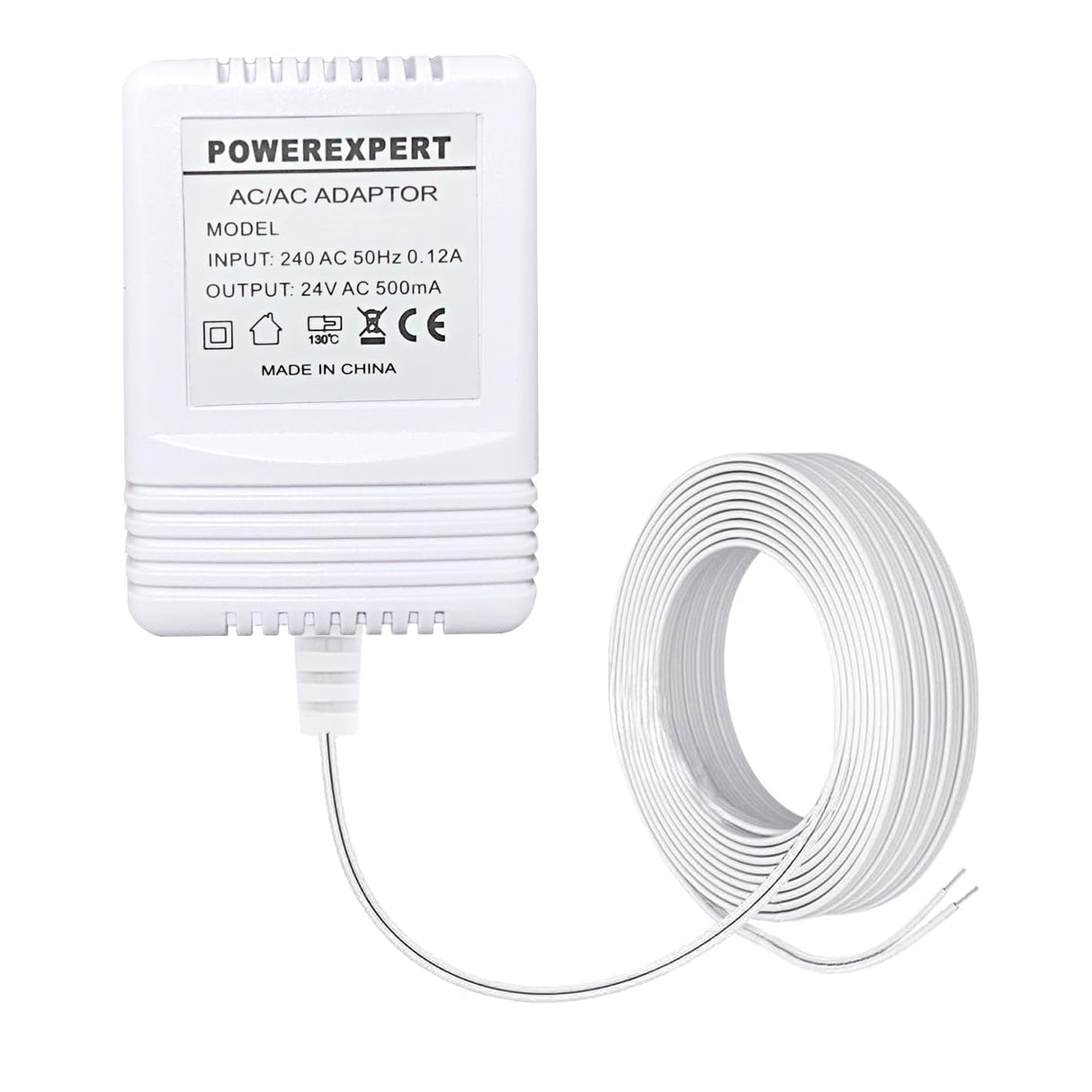 24V 500mA C Wire Adapter for Thermostat and Doorbell Transformer, Compatible with Ring Doorbell, N est, Ecobee, Sensi, Honeywell, Sensi Smart WiFi Thermostat,8M (315") Supply Cord.