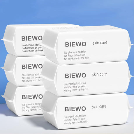 Disposable Face Towel, BIEWO Cotton Tissue Soft Dry Wipes for Women, Simple Cleaning Facial Tissues Dry Wet Dual Portable Use for Sensitive Skin & Baby & Makeup Remover & Personal Care (2 PACK=200PCS).