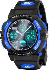 Sport Digital Kids Watch, Multifunction Waterproof Watch for 6-15 Year Old Boys Girls with LED Light Alarm and Calendar Date.