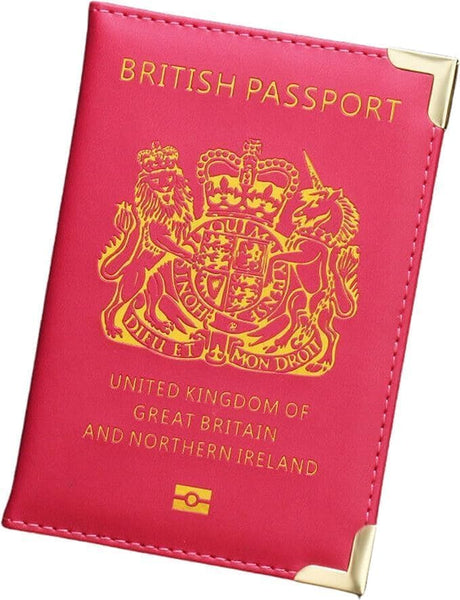 New UK Passport Holder Protector Cover Wallet PU Leather United Kingdom EU (Light Blue).