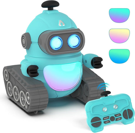 GILOBABY Robot Toys for Boys, Rechargeable Remote Control Robot Toy for Kids, Programmable RC Robots with LED Eyes, Flexible Head & Arms, Dance Moves, Music, Birthday Gifts for Boys Ages 3 4 5 6.