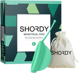 SHORDY Reusable Menstrual Disc Set of 2 (Small & Large) with Storage Bag, Medical-Grade Silicone, Soft Period Disc, Medium Flow Kit, Feminine Hygiene & Care | Tampons, Pads & Cups Alternative (Green).