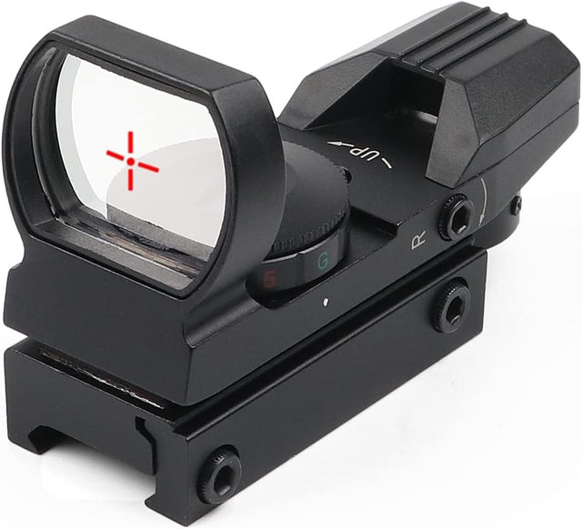 KINGSCOPE Red Dot Scope 4 Reticles Reflex Sight for Airsoft Shooting Sport with 20/22mm Weaver Picatinny Rail Mount.