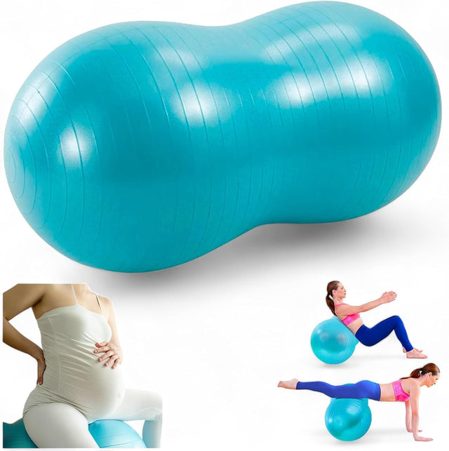 PHYSIOWORX Peanut Ball x 50cm – Multiple Use: Exercise, Yoga, Pilates, Rehab, Sensory, Fitness, Birthing and Flexible Seating - Anti-Burst Exercise Ball - Pump Sold Separately.