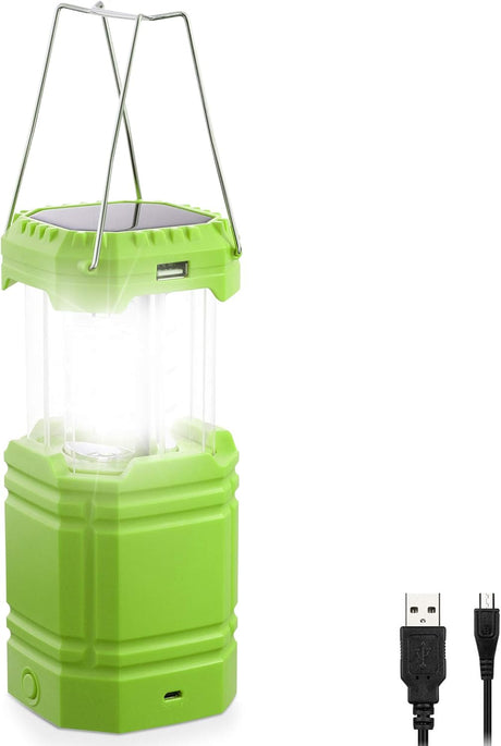 Solar Camping Lantern, Ultra Bright Collapsible Hand Crank LED Flashlight, Portable Wind Up Tent Light, USB Charging, Electronic Lamp for Outdoor and Emergencies.