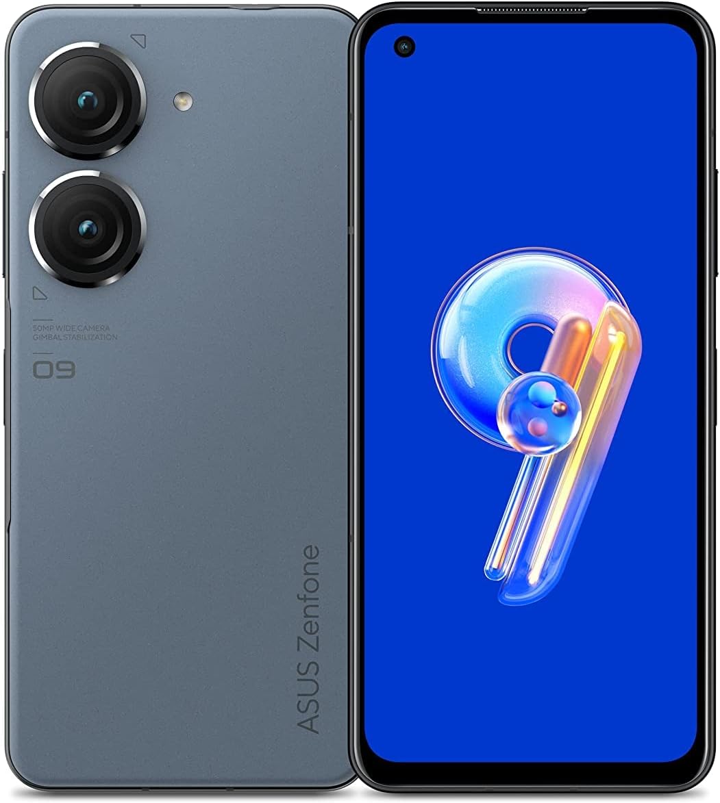 Asus Zenfone 9 5G 128GB 8GB RAM Factory Unlocked (GSM Only No CDMA - not Compatible with Verizon/Sprint) - Blue.