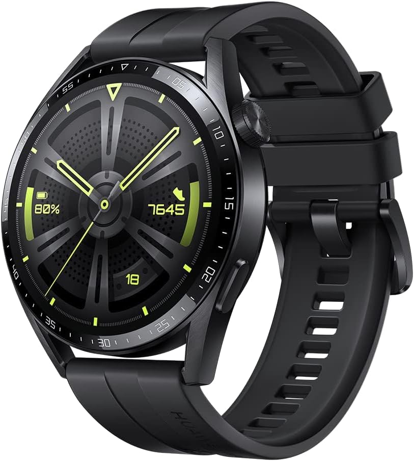 HUAWEI WATCH GT 3 Smartwatch 46MM - 2 Weeks Battery Life Fitness Tracker compatible with Android and iOS - Health Monitor with Personal Running Coach - Extended 3 Month Warranty - Black.