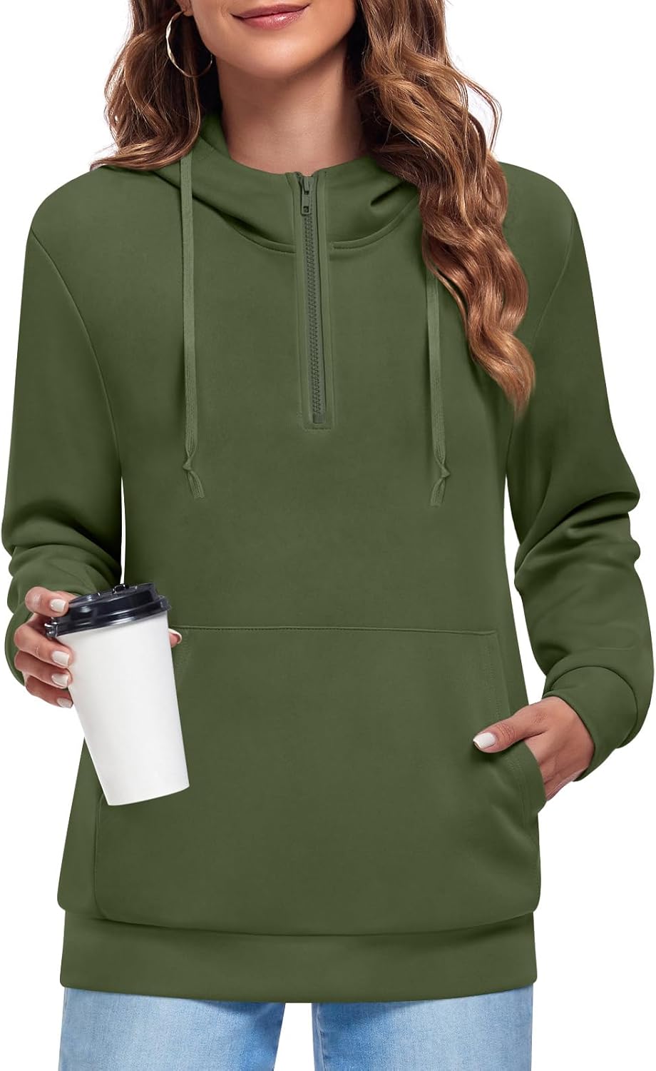 Bestbee Women's Zip-Up Hoodie Long Sleeve Sweatshirts Thin Lightweight Jacket Casual Tops with Pockets.