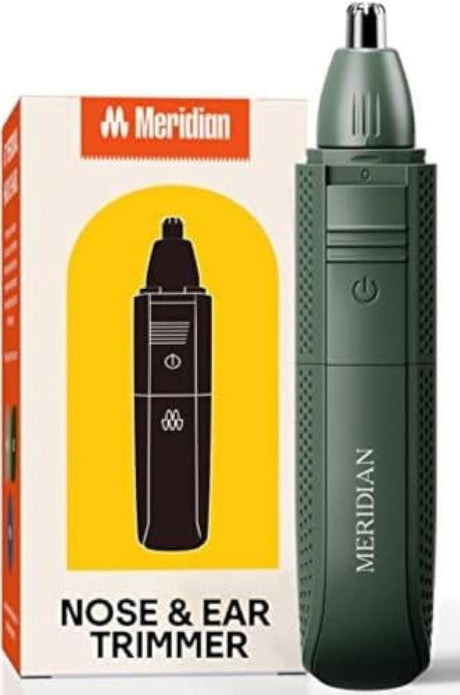 Meridian Up-Here Trimmer - Electric Nose, Ear and Eyebrow Trimmer for Men - Waterproof - 30 Minute Battery Life - Trims Painlessly Versus Waxing - Sage.