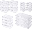 Goodma 24 Pieces Mixed Sizes Rectangular Empty Mini Clear Plastic Organizer Storage Box Containers with Hinged Lids for Small Items and Other Craft Projects.