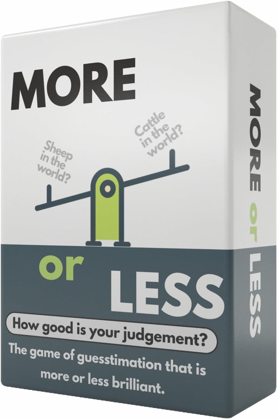 More or Less Original Edition Card Game - How Good Is Your Judgement? 2 Players+ | Adults, Teens & Kids |.