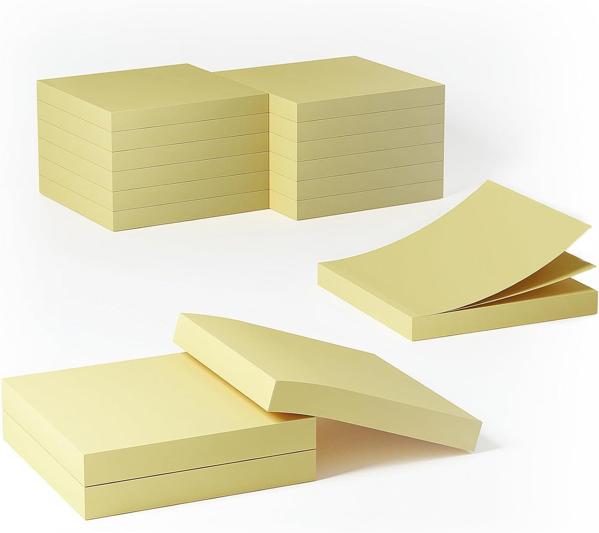 12 Pads- 76 x 127 mm Large Classics Yellow Sticky Notes,Self-Stick Post Memo Pads Its Strong Adhesive Notes,80 Sheets/Pad