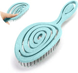 DHinkyoung Hair Detangling Brush with Bending Bristles,Unique Spiral Hairbrush,Anti Static Hair Straightening Brush,Comfortable Massage Brush for Women Men Wet and Dry Hair