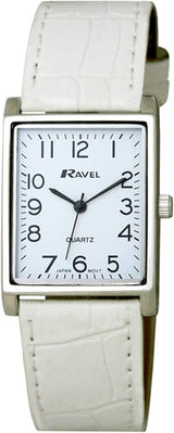 Ravel - Unisex Traditional Rectangular Watch with Clear Numeral Dial.