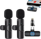 Wireless Microphones, Wireless Lavalier Microphone for iPhone/iOS/Android, Plug-Play Bluetooth Microphone, Mic with 3 Level Noise Reduction Auto Sync for Recording, Live Streaming, YouTube, TikTok.