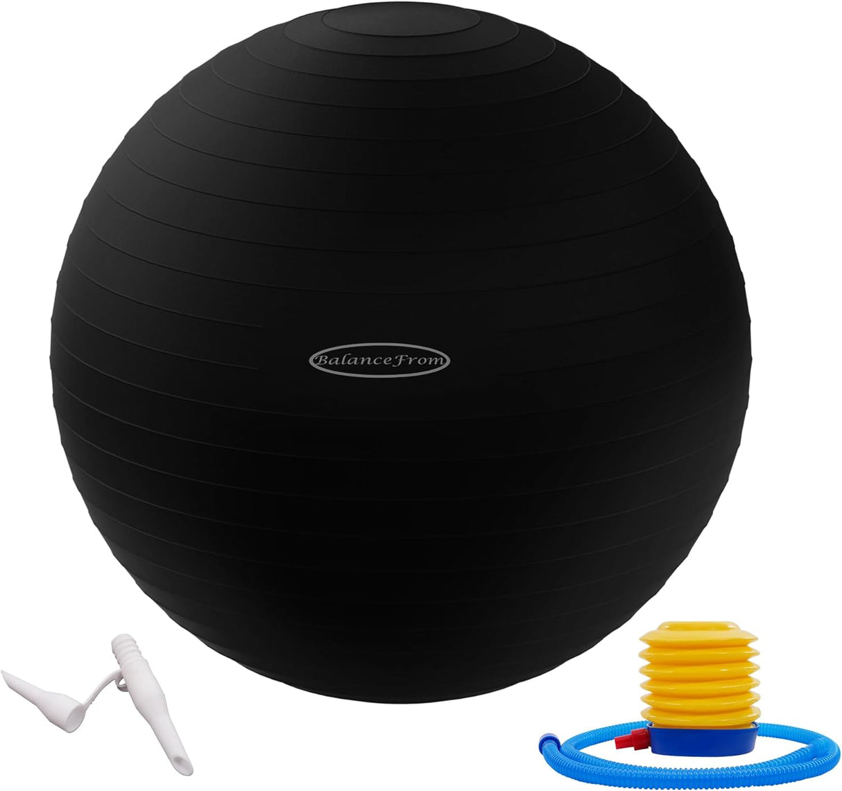 Signature Fitness Anti-Burst and Slip Resistant Exercise Ball Yoga Ball Fitness Ball Birthing Ball with Quick Pump, 2,000-Pound Capacity, Multiple Sizes.