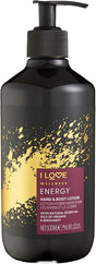 I Love Wellness ENERGY Hand & Body Lotion, Natural Essential Oils Of Orange & Bergamot, With Avocado Oil & Shea Butter, Energising Blend, Vegetarian & VeganFriendly 500ml.