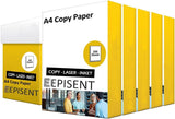 EPISENT A4 White Paper Sheets - 80gsm Bright White Paper - Office Printer, Copier Paper - Multifunction Laser Inkjet Paper - Stronger, Sharper & Acid Free A4 Paper Reams (A4 5 Reams (2500 Sheets)).