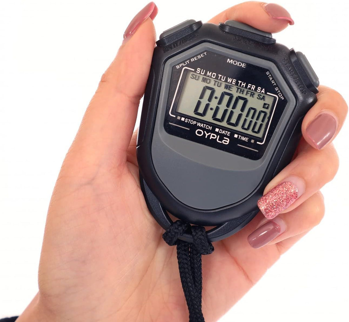 Oypla Black Digital Sports Timing Games Stopwatch Timer LCD Display.