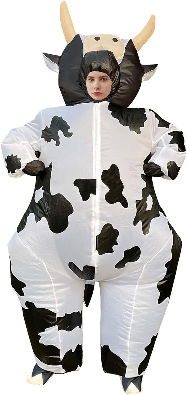 Arokibui Inflatable Cow Costume Blow up Costume Cosplay Party Festival Halloween Costume Parade Carnival Costume Jumpsuit.