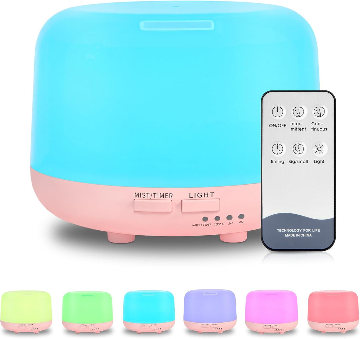 300ML Essential Oil Diffuser,Ultrasonic Humidifier Aromatherapy Diffuser with 7 Colors LED Aromatherapy Lights for Home, Yoga, Office, SPA, Bedroom (300ML) Yellow.