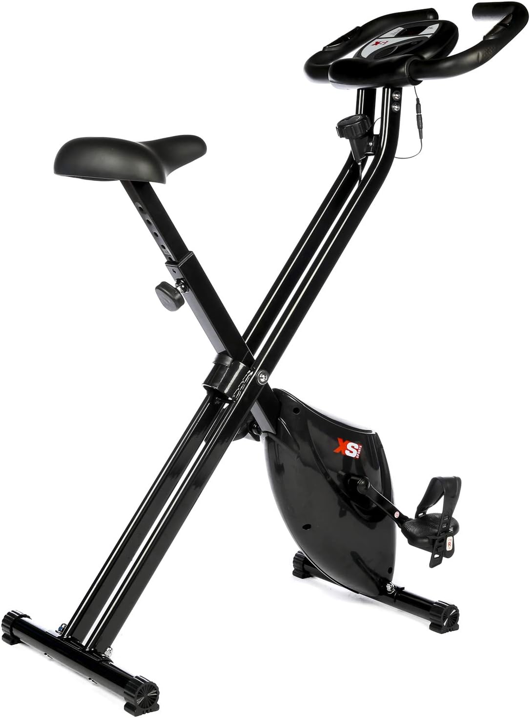 XS Sports B210 Folding Magnetic Exercise Bike - Indoor Fitness Equipment - Stationary Upright Gym Cycle and Foldable Trainer for Home Workout and Cardio.