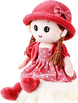 Adorable Baby Girl Rag Doll Soft Cuddly Ragdoll Princess Doll with Removable Dress & Hat Soft Stuffed Plush Toy Dolls for Girls Age 0+, First Doll Baby Shower Present Girl Birthday Christening Gift.