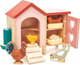 Tender Leaf Toys Wooden Chicken Coop Toy - Dolls House Accessory Set and Imaginative Play Toy For Children.