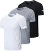 HUAKANG 3 Pack T Shirts Men Breathable Sport Shirts Men Cool Dry Running Tops Short Sleeve Gym Tops Athletic for Men.