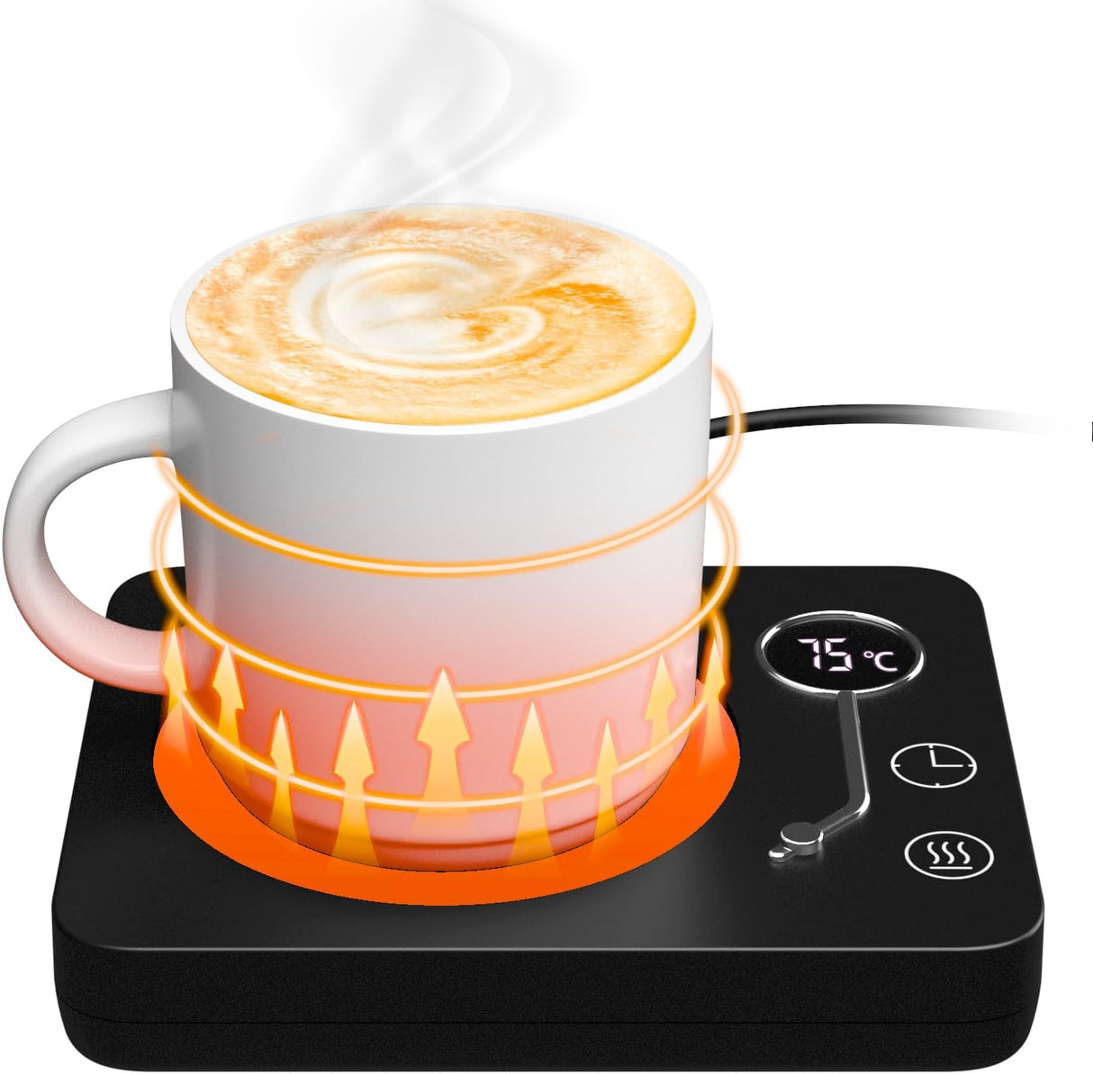 CEROBEAR Coffee Mug Warmer, Cup Warmer for Desk Home Office,Smart Mug Warmer with Gravity Sensor, 3 Temperature Settings (55℃/65℃/75℃), 4H Auto On/Off, Electric Beverage Warmer for Tea Coffee Milk.