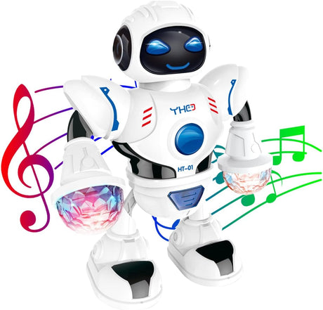 YATOSEEN Electronic Dancing Robot Toy Gift for Kids, with Musical and Disco Ball Colorful Lights, Robot Walking, Dancing, Singing, Birthday Gift for Boys Girls 4-12 Years.