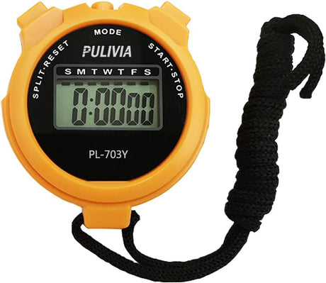 PULIVIA Sports Stopwatch Timer Lap Split Digital Stopwatch with Clock Calendar Alarm, Large Display Shockproof Stopwatch for Coaches Swimming Running Sports Training, Blue (PL-703L).