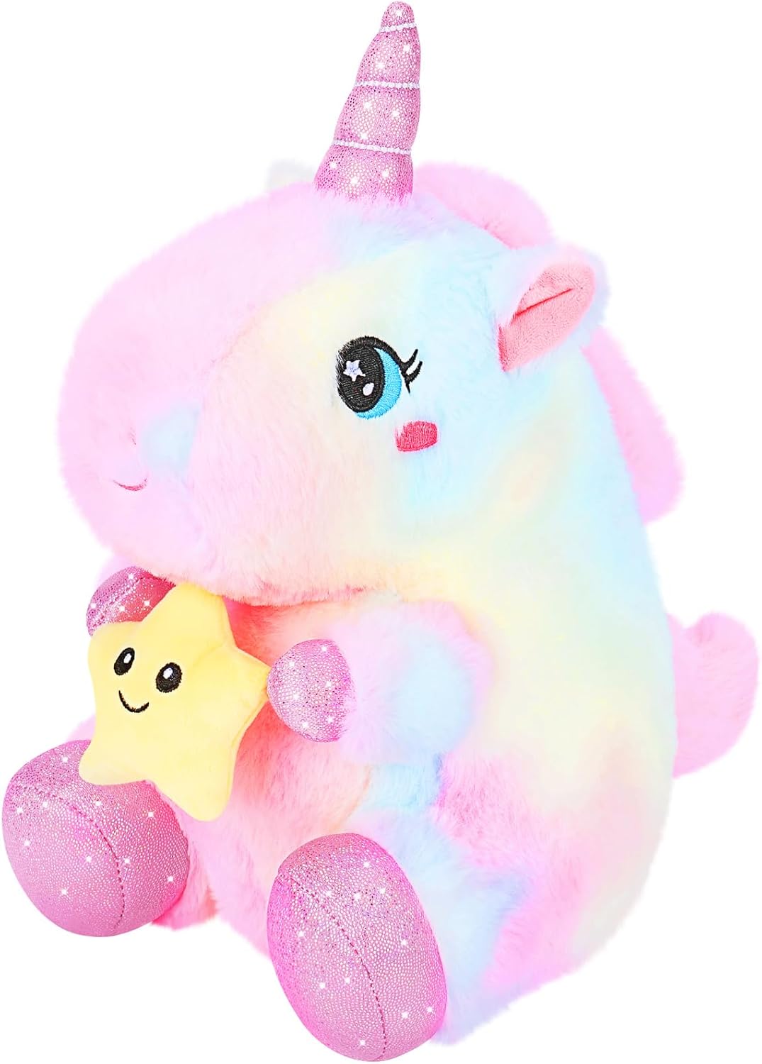 11.8" Chubby Unicorn Plush Toy Soft Stuffed Animal Plush Toy, Fluffy Plush Unicorn Toy Cute Stuffed Rainbow Horse, Pony Plush Hugging Pillow Unicorn Plush Carton Unicorn Gifts for Kids Girls Boys.