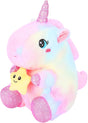 11.8" Chubby Unicorn Plush Toy Soft Stuffed Animal Plush Toy, Fluffy Plush Unicorn Toy Cute Stuffed Rainbow Horse, Pony Plush Hugging Pillow Unicorn Plush Carton Unicorn Gifts for Kids Girls Boys.